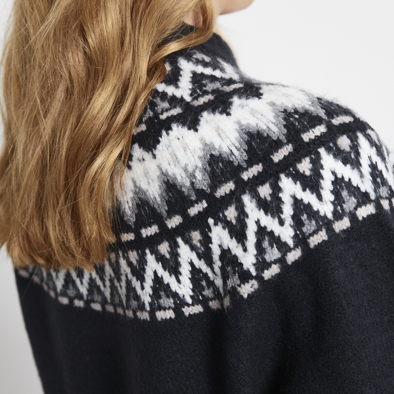 Pattern knit sweater "Britta" Dark Blue